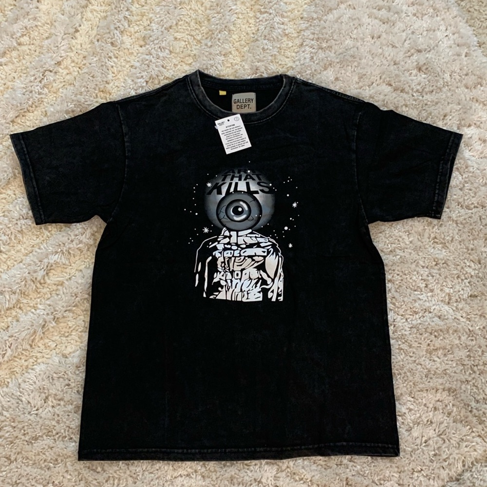 Gallery Dept Art that Kills Orb Eye T-Shirt Washed Black
